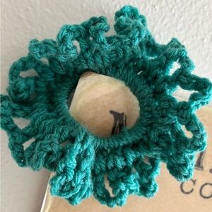 Handmade Green Crochet Scrunchie